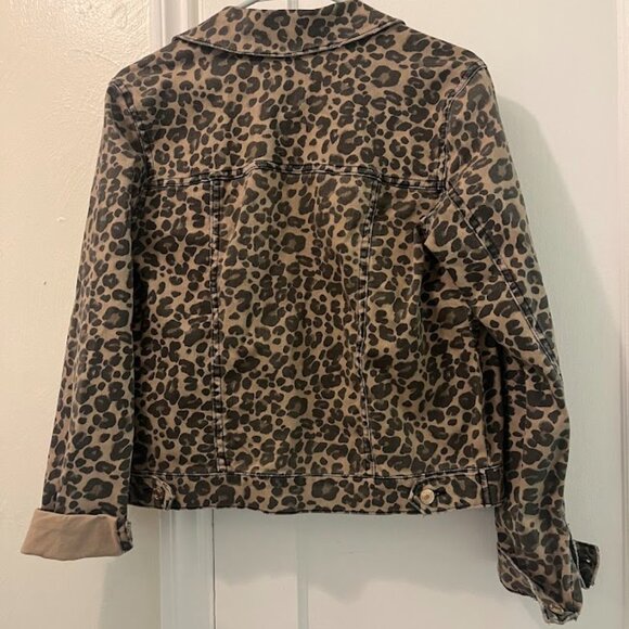 STS Blue Colbey Leopard Print Denim Jacket Sz S - Picture 2 of 3